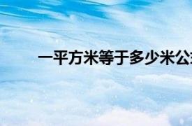 一平方米等于多少米公式（一平方米等于多少米）