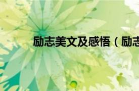 励志美文及感悟（励志美文相关内容简介介绍）