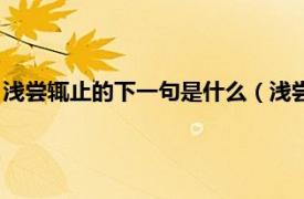 浅尝辄止的下一句是什么（浅尝辄止的下一句相关内容简介介绍）