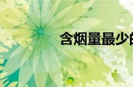 含烟量最少的烟（含烟量）