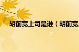 胡前宽上司是谁（胡前宽原型是谁相关内容简介介绍）