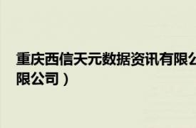 重庆西信天元数据资讯有限公司地址（重庆西信天元数据资讯有限公司）