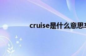 cruise是什么意思车上的怎么可以不显示