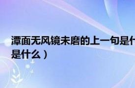 潭面无风镜未磨的上一句是什么生肖（潭面无风镜未磨的上一句是什么）