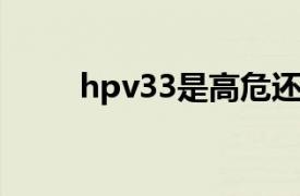 hpv33是高危还是低危（HPV33）