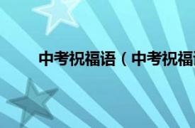 中考祝福语（中考祝福语经典相关内容简介介绍）