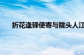 折花逢驿使寄与陇头人江南无所有聊赠一枝春的意思