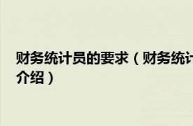 财务统计员的要求（财务统计员一般负责什么工作相关内容简介介绍）