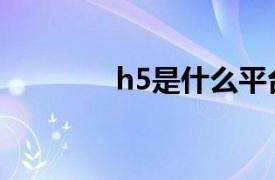 h5是什么平台（h5是什么）