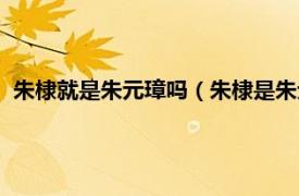 朱棣就是朱元璋吗（朱棣是朱元璋的什么人相关内容简介介绍）