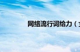 网络流行词给力（女孩力量 网络流行词）