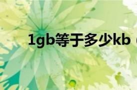 1gb等于多少kb（1gb等于多少mb）