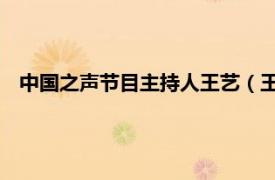 中国之声节目主持人王艺（王婧 中国内地歌手、节目主持人）