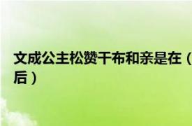 文成公主松赞干布和亲是在（文成公主 唐朝和亲公主松赞干布王后）