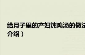 给月子里的产妇炖鸡汤的做法（产妇月子鸡汤做法相关内容简介介绍）