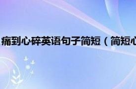 痛到心碎英语句子简短（简短心痛的英语句子相关内容简介介绍）