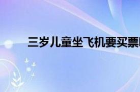 三岁儿童坐飞机要买票吗（儿童坐飞机要买票吗）