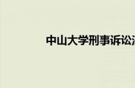 中山大学刑事诉讼法大规模网络开放课程