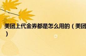 美团上代金券都是怎么用的（美团上买的代金券如何使用相关内容简介介绍）