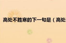 高处不胜寒的下一句是（高处不胜寒下一句相关内容简介介绍）