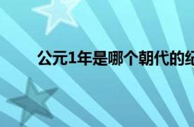 公元1年是哪个朝代的纪年（公元1年是哪个朝代）