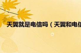 天翼就是电信吗（天翼和电信是一回事吗相关内容简介介绍）