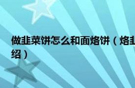 做韭菜饼怎么和面烙饼（烙韭菜饼的面怎么和面相关内容简介介绍）