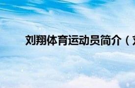 刘翔体育运动员简介（刘翔 中国职业足球运动员）