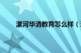 漯河华清教育怎么样（漯河清华外国语培训学校）