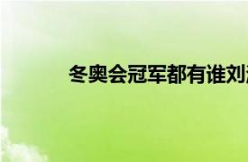 冬奥会冠军都有谁刘洋（冬奥会冠军都有谁）