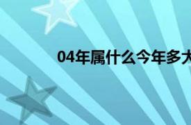 04年属什么今年多大周岁（04年属什么？）