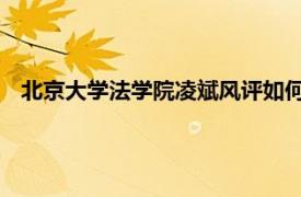 北京大学法学院凌斌风评如何（凌斌 北京大学教授法学博士）