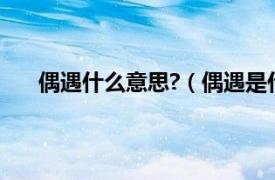 偶遇什么意思?（偶遇是什么意思相关内容简介介绍）