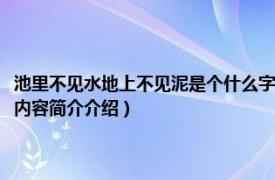 池里不见水地上不见泥是个什么字（池里不见水地上不见泥是什么东西相关内容简介介绍）