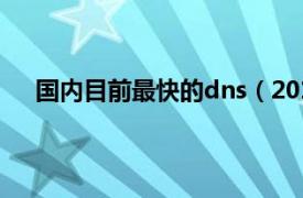 国内目前最快的dns（2018年公认最快的dns是哪个）