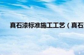 真石漆标准施工工艺（真石漆施工工艺相关内容简介介绍）