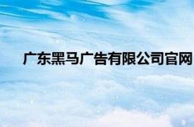 广东黑马广告有限公司官网（广州黑马创意设计有限公司）