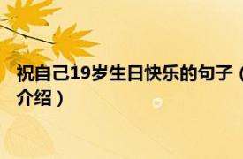 祝自己19岁生日快乐的句子（祝自己19岁生日说说相关内容简介介绍）