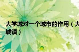 大学城对一个城市的作用（大学城 因为高等教育而形成的居民点城镇）