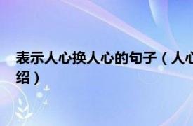 表示人心换人心的句子（人心换人心的经典语录相关内容简介介绍）