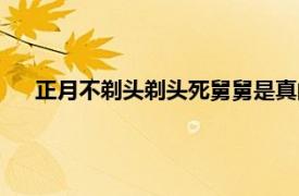 正月不剃头剃头死舅舅是真的吗（正月不剃头剃头死舅舅）