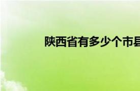 陕西省有多少个市县（陕西省有多少个市）