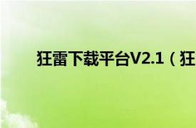 狂雷下载平台V2.1（狂雷 高清FLV视频下载软件）