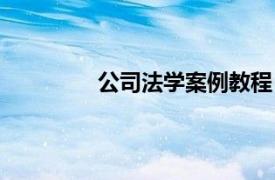 公司法学案例教程（公司法案例应用版）