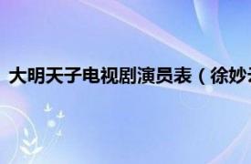 大明天子电视剧演员表（徐妙云 电视剧《大明天子》中的角色）