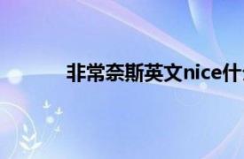 非常奈斯英文nice什么意思（nice什么意思）