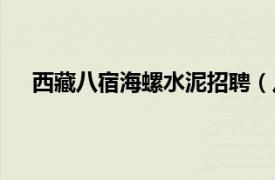 西藏八宿海螺水泥招聘（八宿海螺水泥有限责任公司）