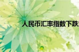 人民币汇率指数下跌意味（人民币汇率指数）