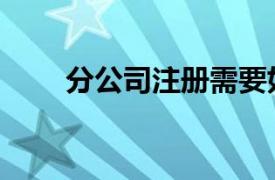 分公司注册需要如何办理（分公司）