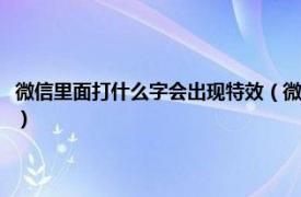 微信里面打什么字会出现特效（微信打什么字会出现特效相关内容简介介绍）